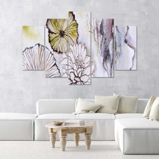 Obraz 5 częściowy na płótnie 100 x 70 cm - Kwiaty