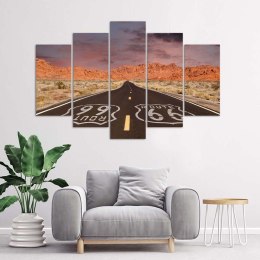 Obraz 5 częściowy na płótnie 100 x 70 cm - Route 66 Road