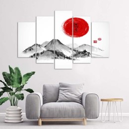 Obraz 5 częściowy na płótnie 100 x 70 cm - Słońce nad Japonią