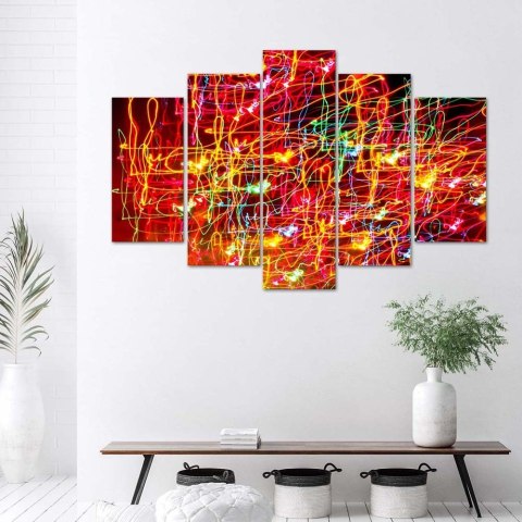 Obraz 5 częściowy na płótnie 100 x 70 cm - Światła miasta Obraz 5 częściowy na płótnie 100 x 70 cm - Światła miasta