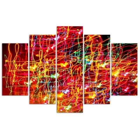 Obraz 5 częściowy na płótnie 100 x 70 cm - Światła miasta Obraz 5 częściowy na płótnie 100 x 70 cm - Światła miasta