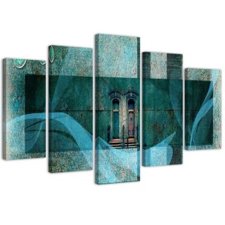 Obraz 5 częściowy na płótnie 100 x 70 cm - Tajemnicze okno