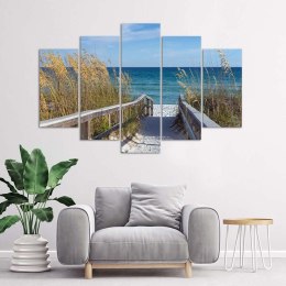 Obraz 5 częściowy na płótnie 100 x 70 cm - Zejście na plażę