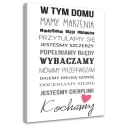 Obraz na płótnie - W tym domu typografia