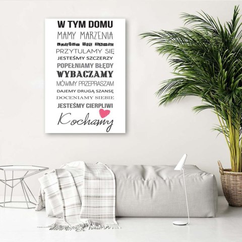 Obraz na płótnie - W tym domu typografia Obraz na płótnie - W tym domu typografia
