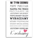 Obraz na płótnie - W tym domu typografia