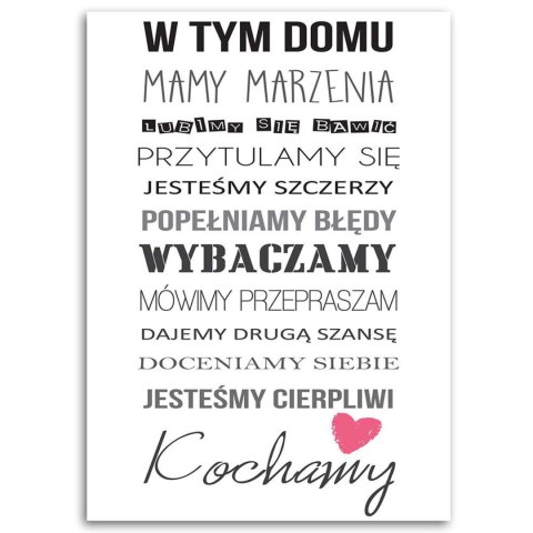 Obraz na płótnie - W tym domu typografia Obraz na płótnie - W tym domu typografia