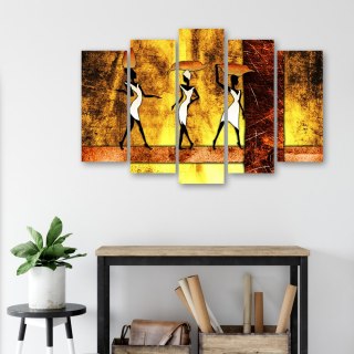 Obraz 5 częściowy na płótnie 100 x 70 cm - Afrykańskie kobiety
