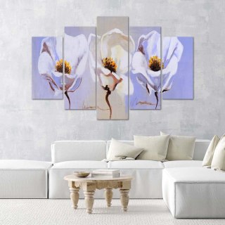 Obraz 5 częściowy na płótnie 100 x 70 cm - Trzy kwiaty