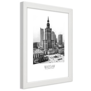 Plakat w białej ramie - Pałac Kultury w Warszawie
