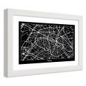 Plakat w białej ramie - Plan miasta Paryż