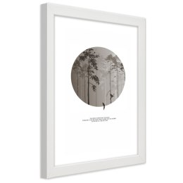 Plakat w białej ramie - Ptaki w lesie