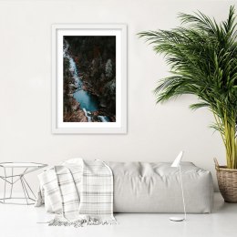 Plakat w białej ramie - Rzeka w lesie