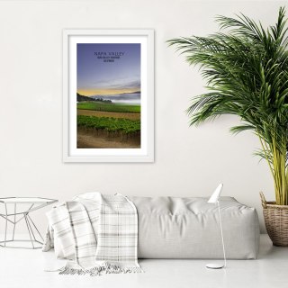 Plakat w białej ramie - Wieczór nad Napa Valley