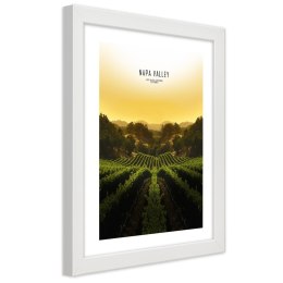 Plakat w białej ramie - Winnice w Napa Vallley