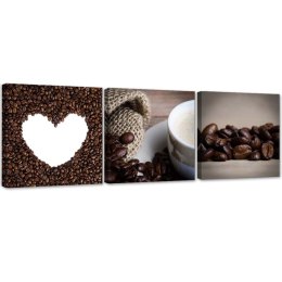 Zestaw obrazów na płótnie - Ziarna aromatycznej kawy