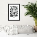 Plakat w czarnej ramie - Biały tygrys