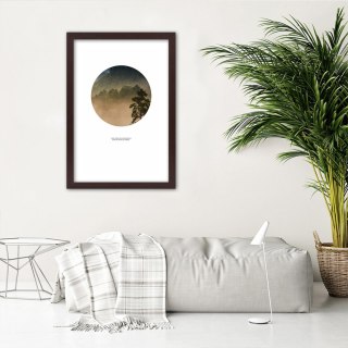 Plakat w brązowej ramie - Las w kole