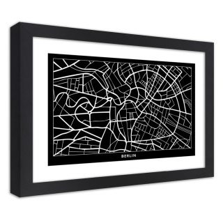 Plakat w czarnej ramie - Plan miasta Berlin