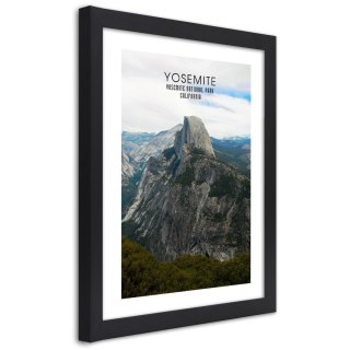 Plakat w czarnej ramie - Skała w Parku Narodowym Yosemite