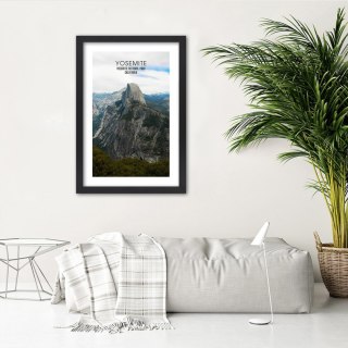 Plakat w czarnej ramie - Skała w Parku Narodowym Yosemite