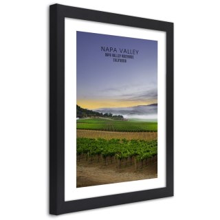 Plakat w czarnej ramie - Wieczór nad Napa Valley