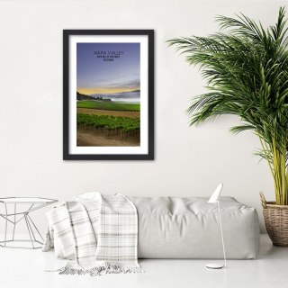 Plakat w czarnej ramie - Wieczór nad Napa Valley