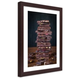 Plakat w brązowej ramie - Wieża z czekolady deserowej