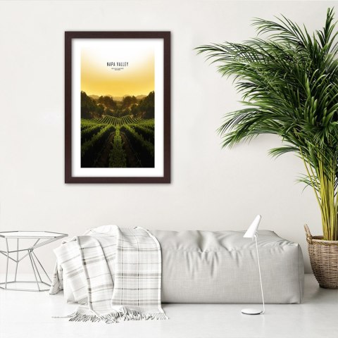 Plakat w brązowej ramie - Winnice w Napa Vallley Plakat w brązowej ramie - Winnice w Napa Vallley