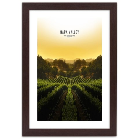 Plakat w brązowej ramie - Winnice w Napa Vallley Plakat w brązowej ramie - Winnice w Napa Vallley