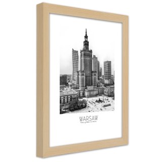 Plakat w drewnianej ramie - Pałac Kultury w Warszawie