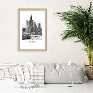 Plakat w drewnianej ramie - Pałac Kultury w Warszawie