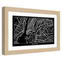 Plakat w drewnianej ramie - Plan miasta Nowy Jork