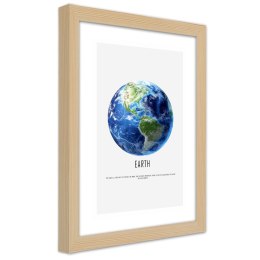 Plakat w drewnianej ramie - Planeta ziemia
