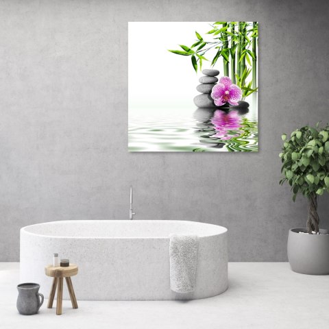 Obraz na płótnie - Orchidea Zen Kamienie Obraz na płótnie - Orchidea Zen Kamienie