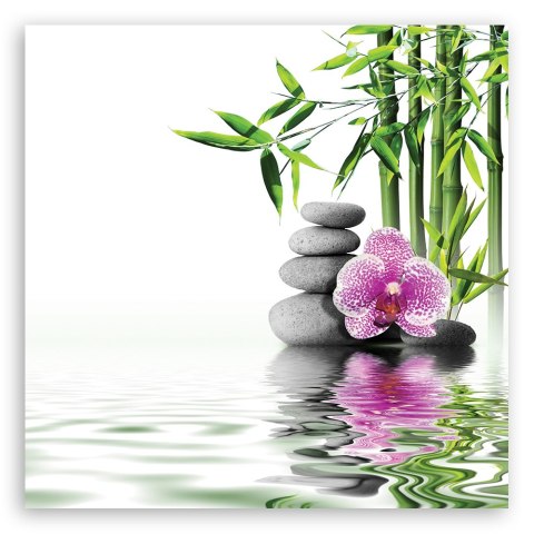 Obraz na płótnie - Orchidea Zen Kamienie Obraz na płótnie - Orchidea Zen Kamienie