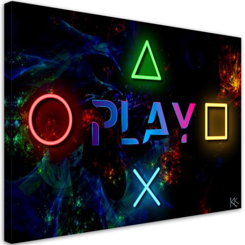 Obraz - Napis play i przyciski do kontrolera Obraz - Napis play i przyciski do kontrolera