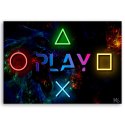 Obraz - Napis play i przyciski do kontrolera