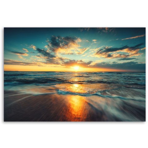 Obraz na płótnie - Morze Zachód słońca Plaża Obraz na płótnie - Morze Zachód słońca Plaża