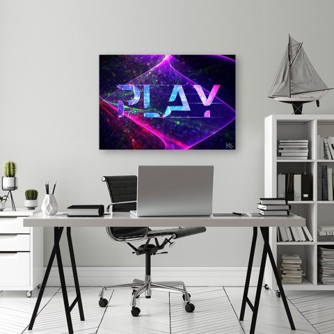 Obraz na płótnie - Napis play abstrakcja Obraz na płótnie - Napis play abstrakcja
