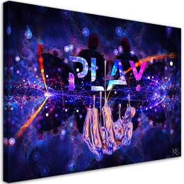 Obraz na płótnie - Play Neon z napisem