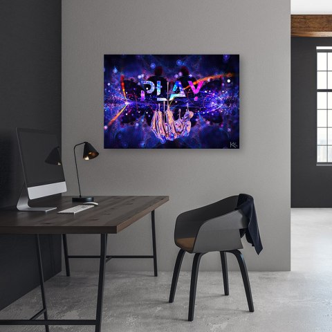 Obraz na płótnie - Play Neon z napisem Obraz na płótnie - Play Neon z napisem