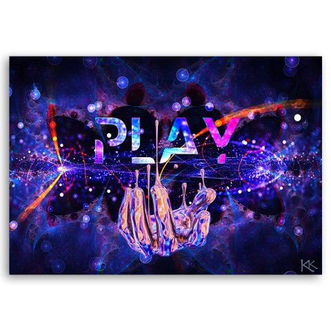Obraz na płótnie - Play Neon z napisem Obraz na płótnie - Play Neon z napisem