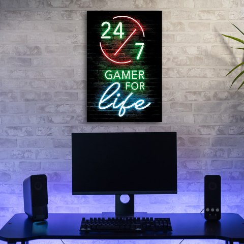 Obraz na płótnie - Napis Gamer for life Obraz na płótnie - Napis Gamer for life