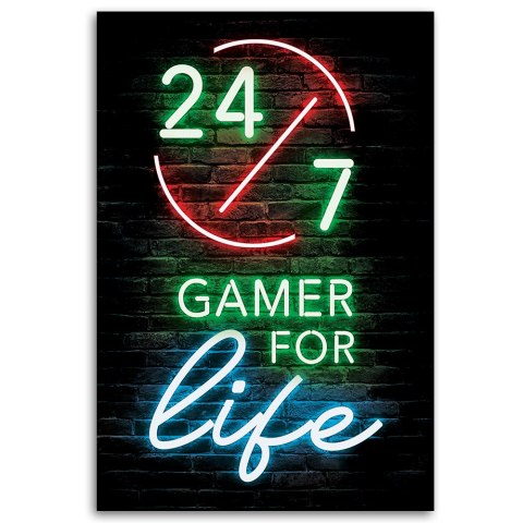 Obraz na płótnie - Napis Gamer for life Obraz na płótnie - Napis Gamer for life