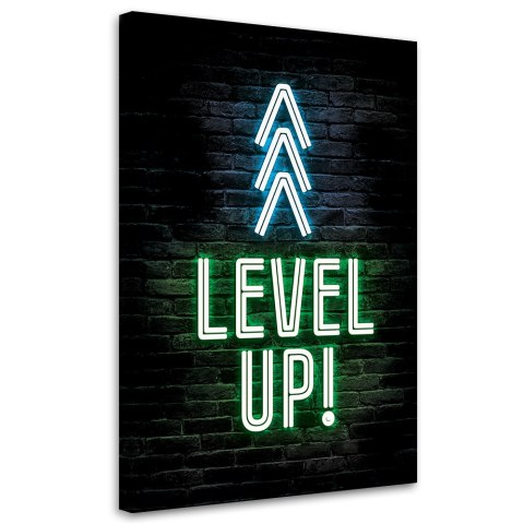 Obraz na płótnie - Napis Level up gaming