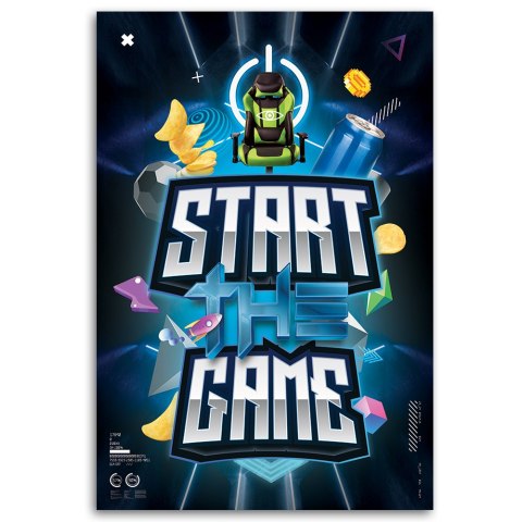 Obraz na płótnie - Napis start game dla graczy Obraz na płótnie - Napis start game dla graczy