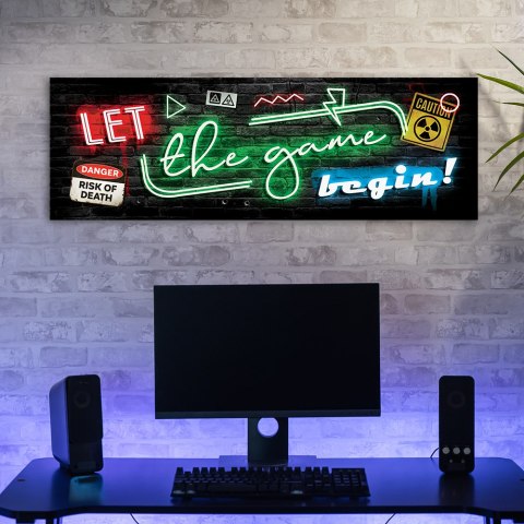 Obraz na płótnie - Napis dla gracza neon gaming Obraz na płótnie - Napis dla gracza neon gaming