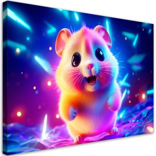 Obraz na płótnie - Uroczy chomik neon
