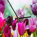 Zegar Obraz -  Kolorowe tulipany